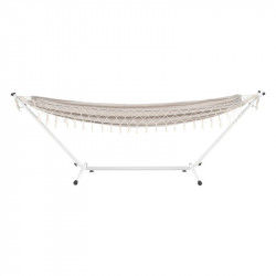 Függőágy Fantal double fehér-krémszínű rojtokkal