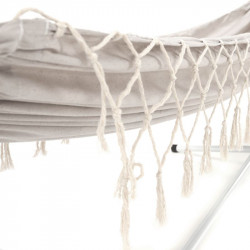 Függőágy Fantal double fehér-krémszínű rojtokkal