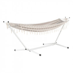 Függőágy Fantal double fehér-krémszínű rojtokkal Kert Tempo Kondela