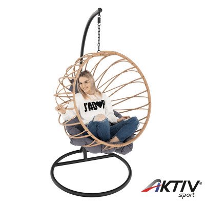 Függőszék Gabe natúr-fekete-szürke