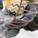 Függőszék Gabe natúr-fekete-szürke