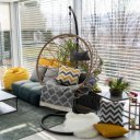 Függőszék Gabe natúr-fekete-szürke