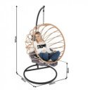 Függőszék Gabe natúr-fekete-szürke