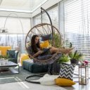 Függőszék Gabe natúr-fekete-szürke