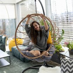 Függőszék Gabe natúr-fekete-szürke