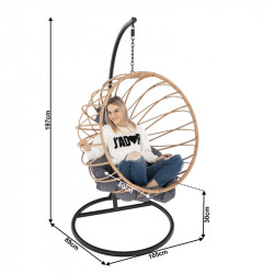 Függőszék Gabe natúr-fekete-szürke