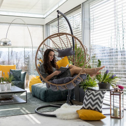 Függőszék Gabe natúr-fekete-szürke