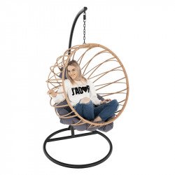 Függőszék Gabe natúr-fekete-szürke Kert Tempo Kondela