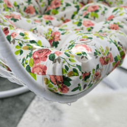 Függőfotel dupla Dalvea fehér-virág mintás