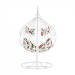Függőfotel dupla Dalvea fehér-virág mintás