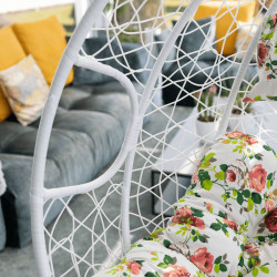 Függőfotel dupla Dalvea fehér-virág mintás