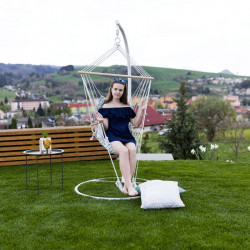 Függőszék állvány nélkül Jambi Typ 2 fehér-mintás