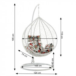Függőfotel Noela fehér-mintás