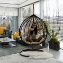 Függőfotel Noela krém-barna