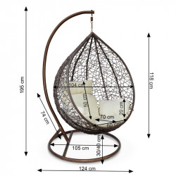 Függőfotel Noela krém-barna