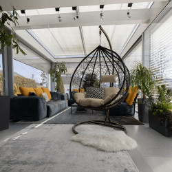 Függőfotel Noela krém-barna