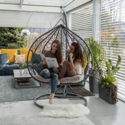 Függőfotel dupla Dalvea szürke-barna