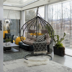 Függőfotel dupla Dalvea szürke-barna