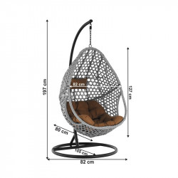 Függőszék Neul szürke-fekete-barna