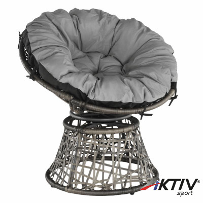 Forgófotel párnával Triss szürke-fekete