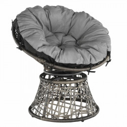 Forgófotel párnával Triss szürke-fekete Kert