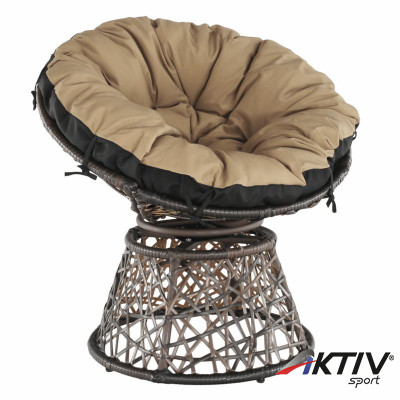 Forgófotel párnával Triss barna-fekete-bézs