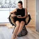 Forgófotel párnával Triss barna-fekete-bézs