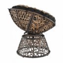 Forgófotel párnával Triss barna-fekete-bézs