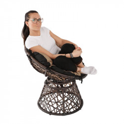 Forgófotel párnával Triss barna-fekete-bézs