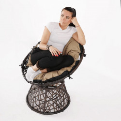 Forgófotel párnával Triss barna-fekete-bézs