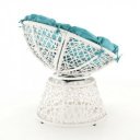 Forgófotel párnával Triss fehér-petróleumkék