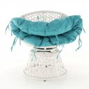 Forgófotel párnával Triss fehér-petróleumkék