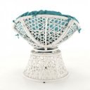 Forgófotel párnával Triss fehér-petróleumkék