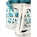 Forgófotel párnával Triss fehér-petróleumkék