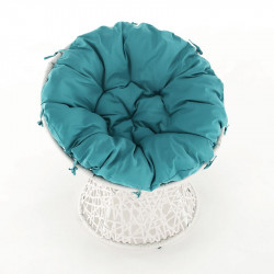 Forgófotel párnával Triss fehér-petróleumkék