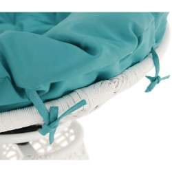 Forgófotel párnával Triss fehér-petróleumkék