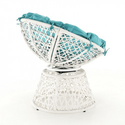 Forgófotel párnával Triss fehér-petróleumkék