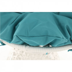 Forgófotel párnával Triss fehér-petróleumkék