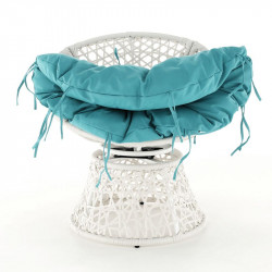 Forgófotel párnával Triss fehér-petróleumkék