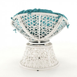 Forgófotel párnával Triss fehér-petróleumkék