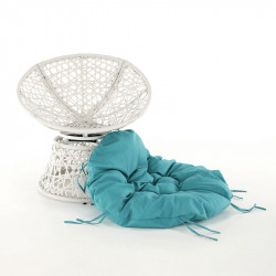 Forgófotel párnával Triss fehér-petróleumkék