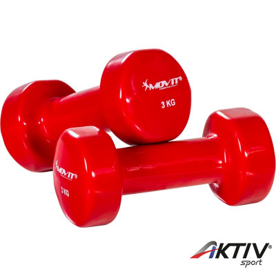 Kézisúlyzó vinyl MOVIT 2x3 kg piros