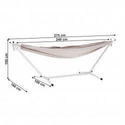 Függőágy Fantal double fehér-krémszínű rojtok nélkül