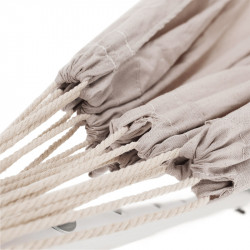 Függőágy Fantal double fehér-krémszínű rojtok nélkül