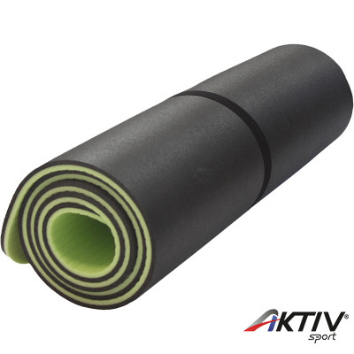 Fitnesz matrac pánttal PE 180x60x1 cm zöld-fekete
