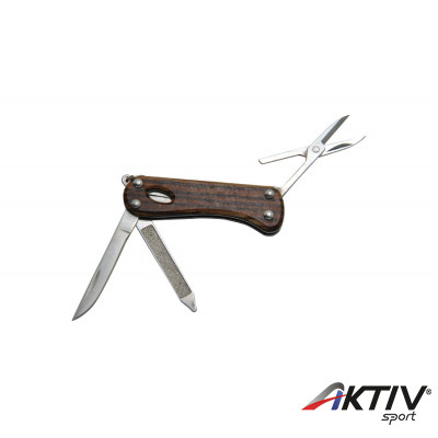Baladéo Multifinction Knife Barrow 5 funkciós kemping bicska fa mintájú