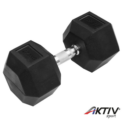 Hatszögletű gumírozott kézisúlyzó Trendy 27,5kg
