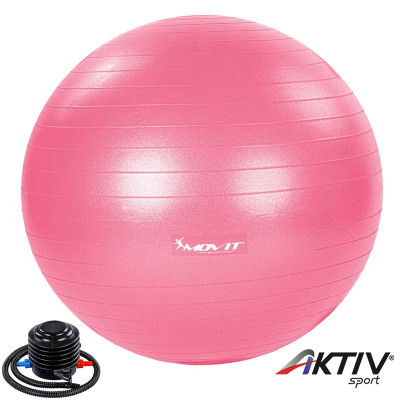 Gimnasztikai labda pumpával MOVIT 55 cm rózsaszín