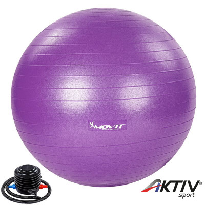 Gimnasztikai labda pumpával MOVIT 55 cm lila