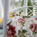 Szépséghibás függőfotel Kalea fehér-virág mintás